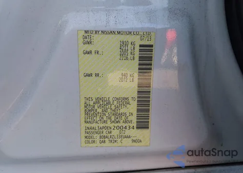 2014 Nissan Altima 2.5 S from USA, damaged, VIN 1N4AL3AP0EN200434